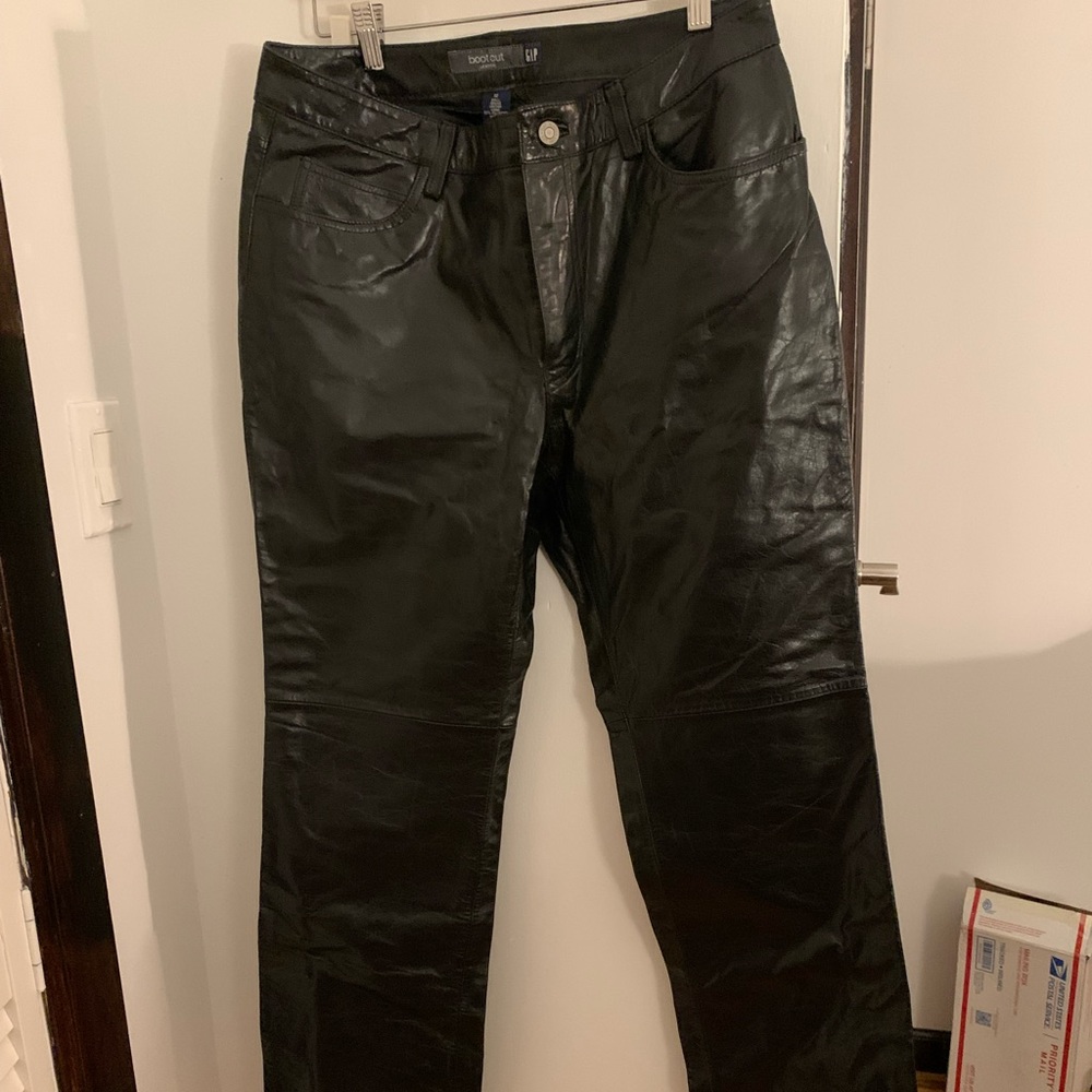 Vintage Gap Black Leather Bootcut Pants NWT